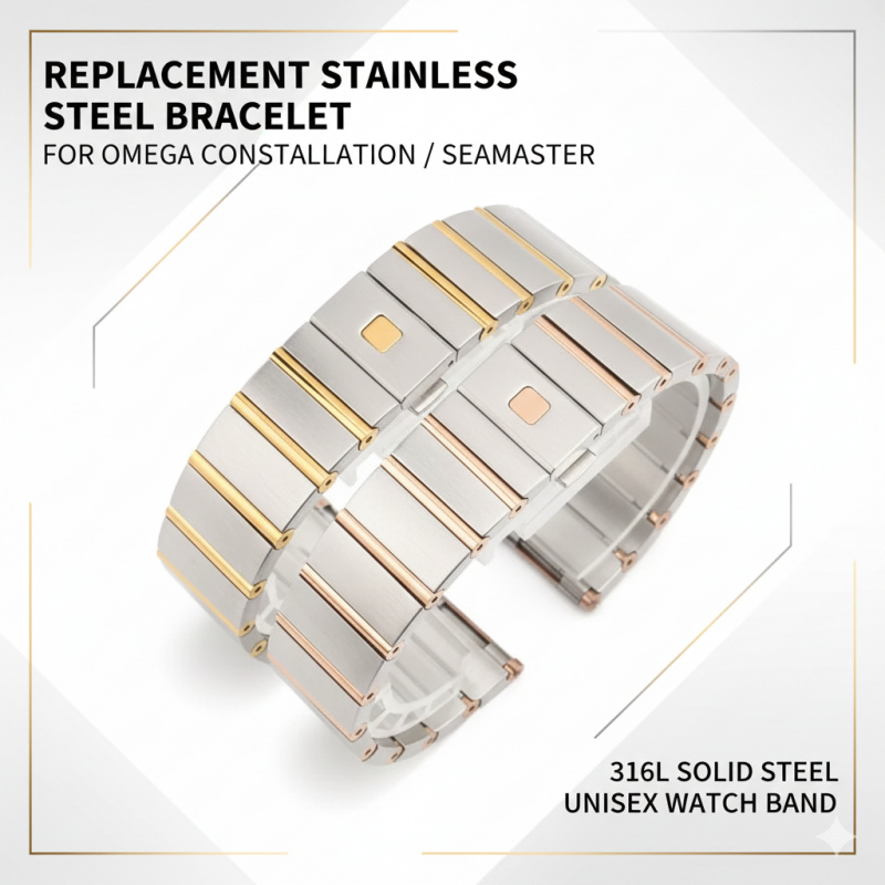 Omega Watch Constellation - 23/25mm Premium Solid 316L Stainless Steel
