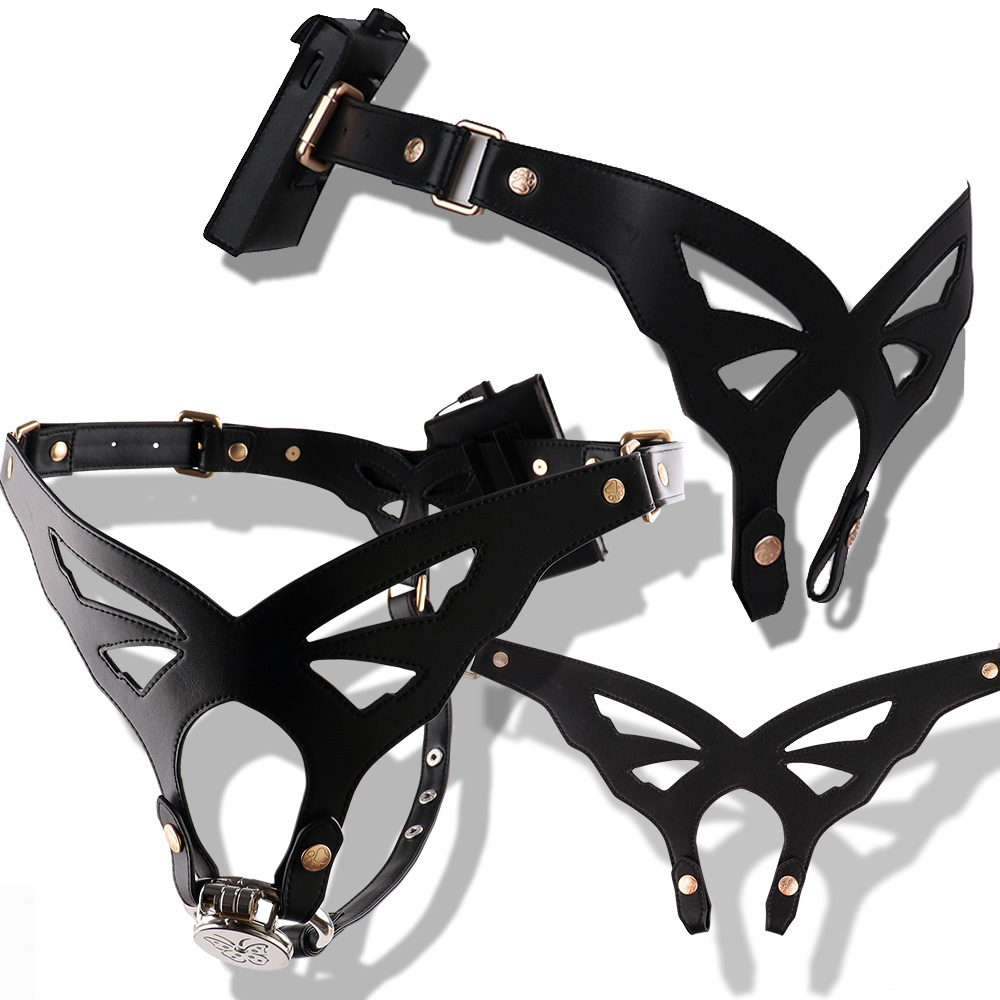 Leather Strap Quick Release - ANOSX Quick-Release Electro Male Chastity Belt