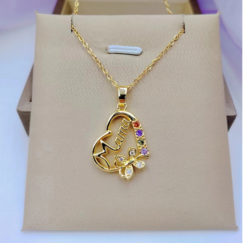 Multi-color Crystal Heart Mama - đánh giá và giá Butterfly Clasp Deployant