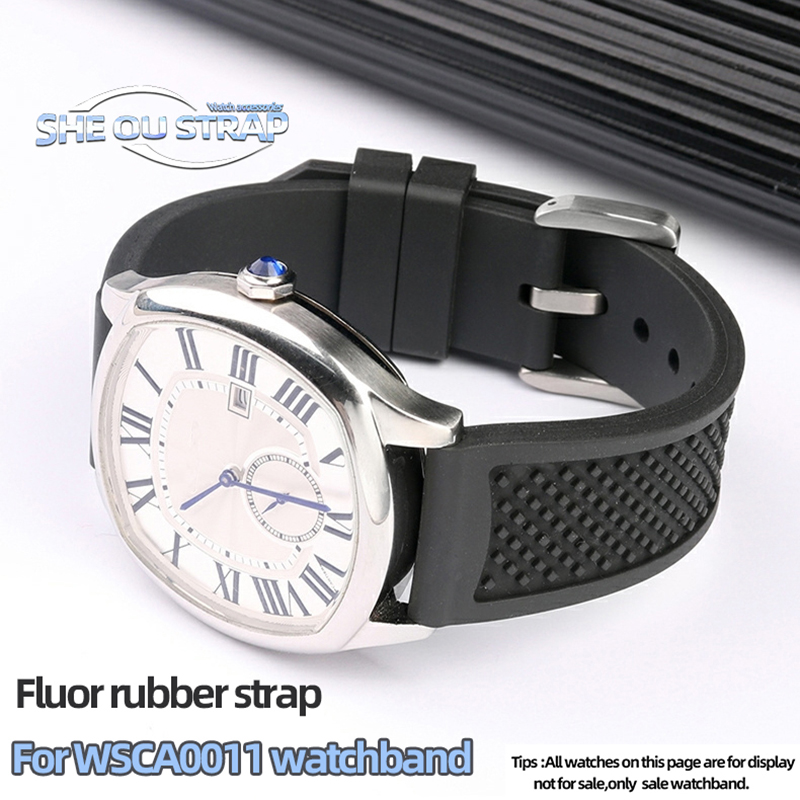 Fluororubber Watch Strap 23mm  - đánh giá và giá Cartier Watch Tank