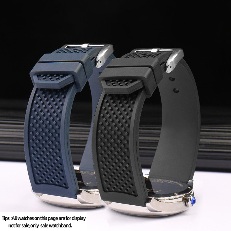 Fluororubber Watch Strap 23mm  - đánh giá và giá Cartier Watch Tank